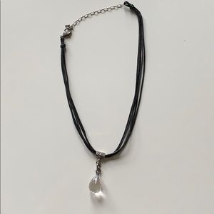 Clear crystal teardrop necklace